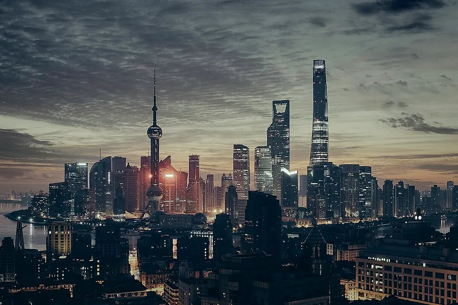 Shanghai skyline in China